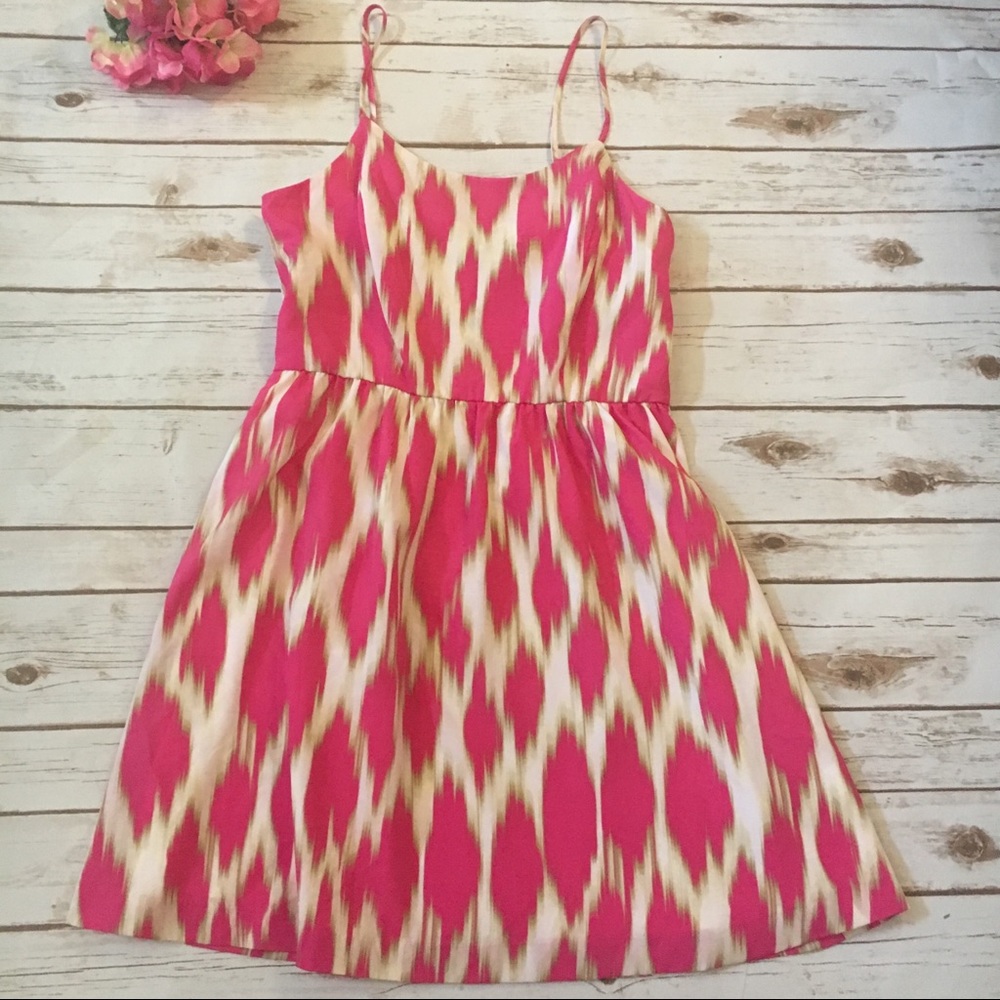 Kensie Hot pink print spaghetti strap Size Medium